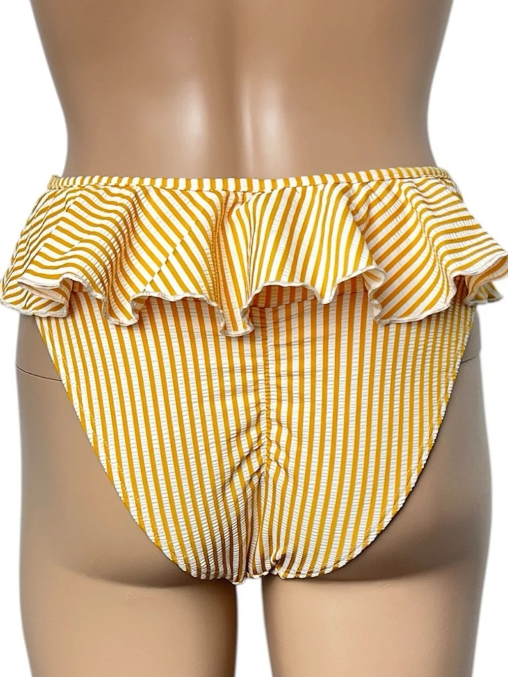 New Montce Canary Stripe Tamarindo Ruffle High-Leg French Cut Bikini Bottom